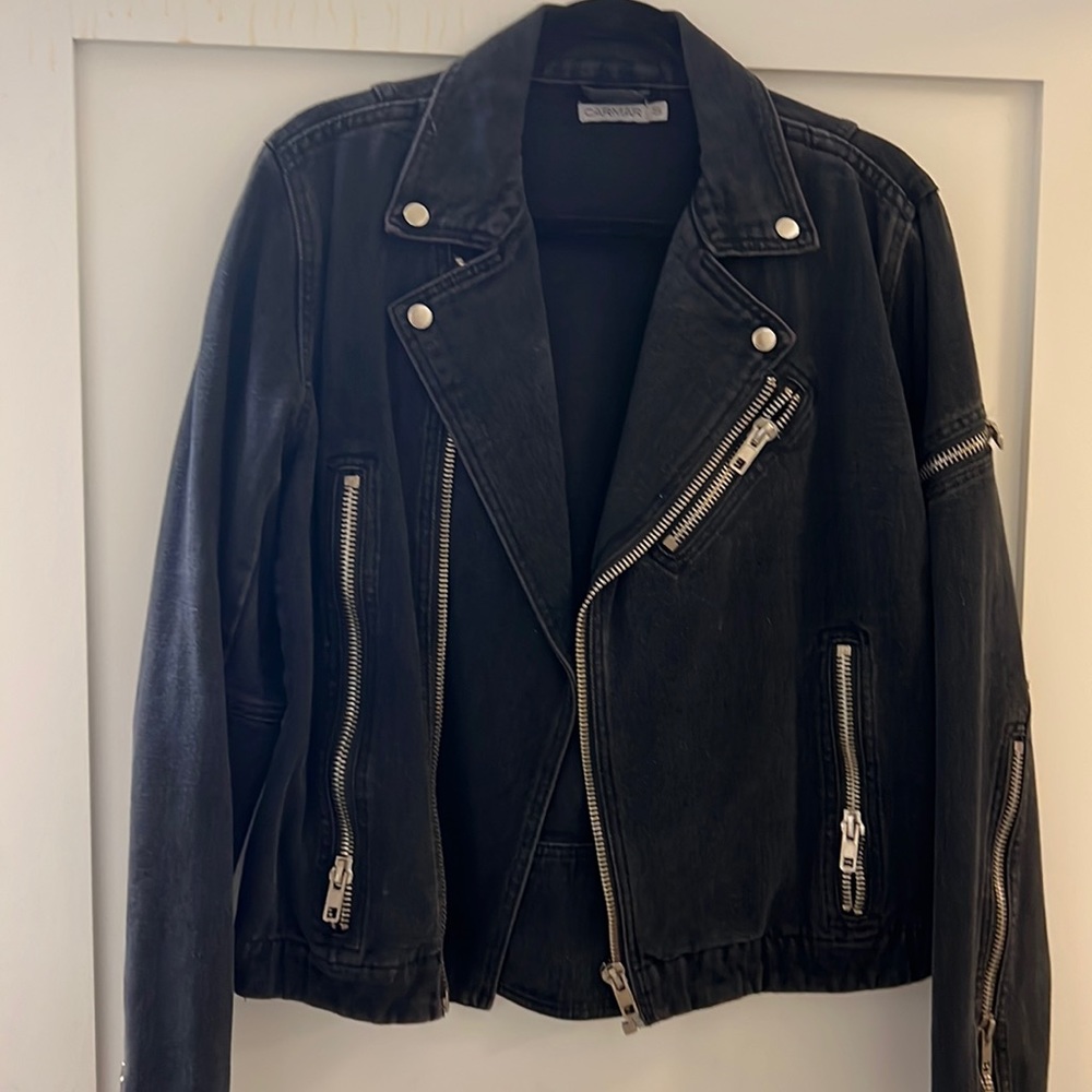 Carmar Black Denim Motorcycle style jacket size S